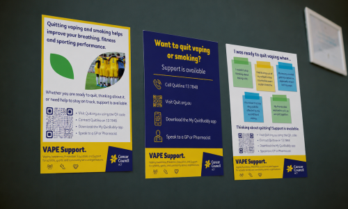 VAPE Support Posters by Cancer Council ACT